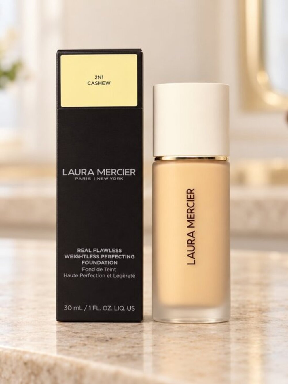 Laura Mercier Real Flawless Foundation 2N1 Cashew 1 oz NIB